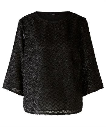 OUI top zigzag motief lurex franje