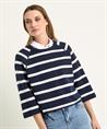 OUI trui reversible streep en uni