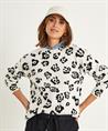 OUI trui ronde hals panter jacquard