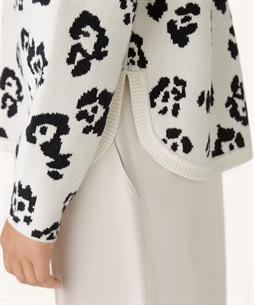 OUI trui ronde hals panter jacquard