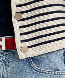OUI vest jasje strepen rib