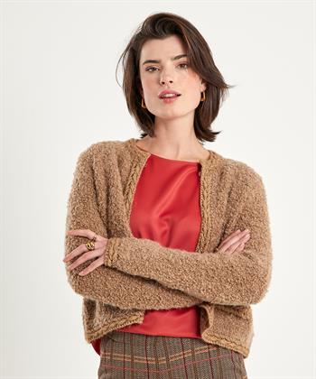 OUI vestje kort wolmix boucle