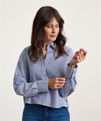 PENN&INK korte poplin blouse streepjes