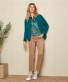 Raffaello Rossi slim fit velvet broek Suzy