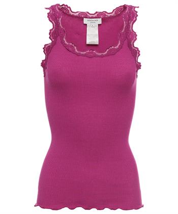 Rosemunde geribd singlet kant/zijde