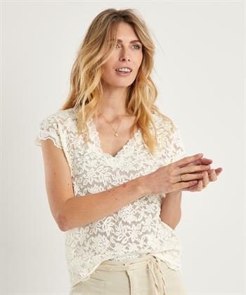 Rosemunde top kant v-hals