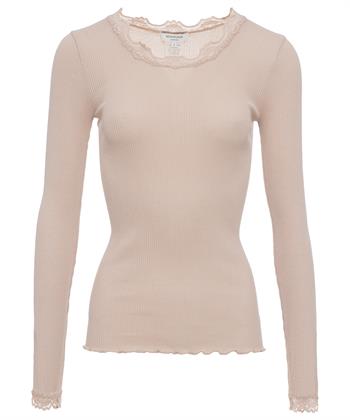 Rosemunde top ronde hals met kant rib