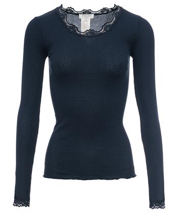 Rosemunde top ronde hals met kant rib