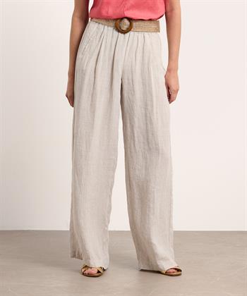 Rosner linnen wide leg broek strepen Mara