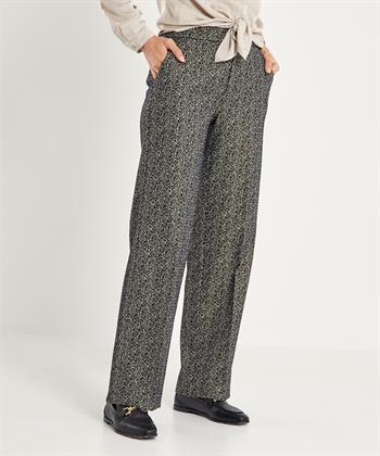 Rosner wide leg broek visgraat lurex Mara