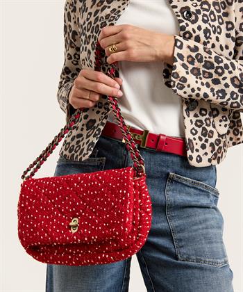 SCHOUDERTAS VELVET KETTINGBAND 26X16 CM