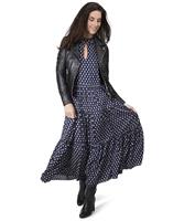 blazer met leren mouwen