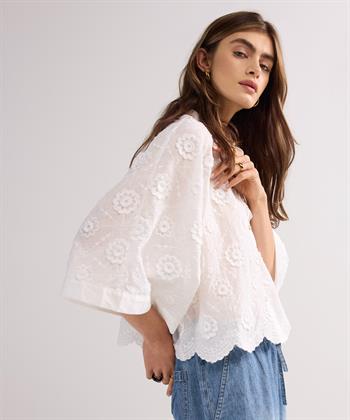 Summum blouse 3d bloem borduursel