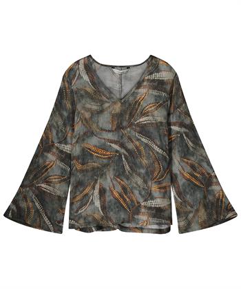 Summum blouse bladprint trompetmouw