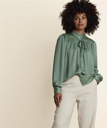 Summum blouse drapey satin met strik