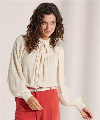 Summum blouse drapey satin met strik