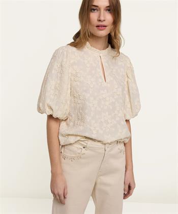 Summum blouse korte ballonmouw embroidery