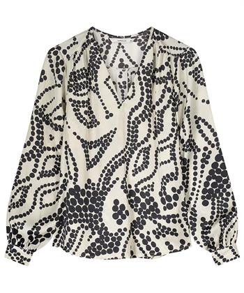 Summum blouse met pofmouw en stippen