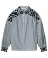 Summum blouse strepen bloemen borduursel