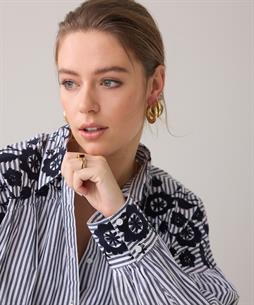 Summum blouse strepen bloemen borduursel