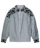 Summum blouse strepen bloemen borduursel