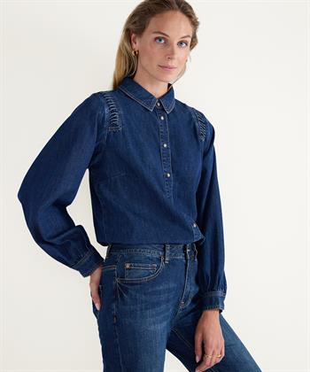 Summum denim blouse schouderdetail