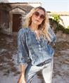 Summum denim look blouse strepen pailletten
