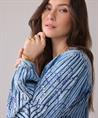 Summum denim look blouse strepen pailletten