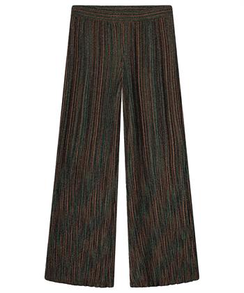 Summum flared plissé broek lurex strepen