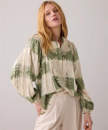 Summum geborduurde blouse tie dye lurex