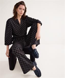 Summum geruite flared broek lurex