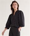 Summum geruite top lurex pofmouw