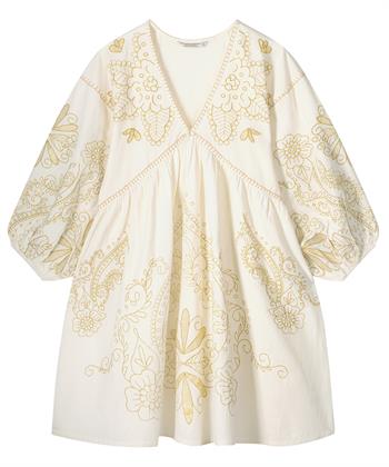 Summum jurk met goudkleurig broderie