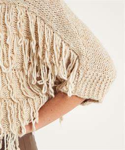 Summum kimono vest met franje