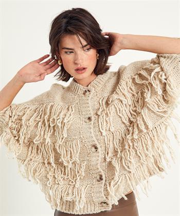Summum kimono vest met franje