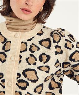 Summum kort vest met pofmouwen panterprint