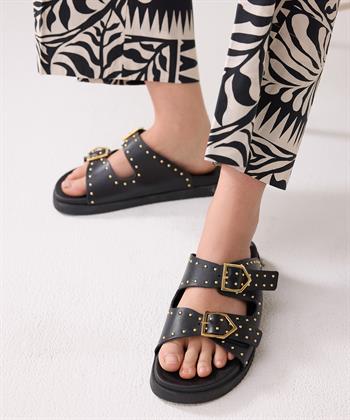 Summum leren slipper studs