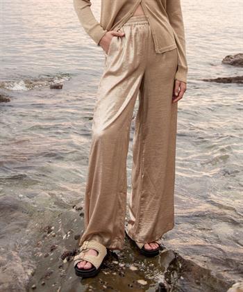 Summum metallic wide leg broek