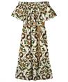 Summum off-shoulder jurk ornament print