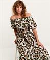 Summum off-shoulder jurk ornament print