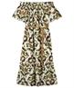 Summum off-shoulder jurk ornament print