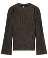 Summum plissé top turtle neck lurex strepen