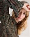 Summum plissé top turtle neck lurex strepen