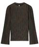 Summum plissé top turtle neck lurex strepen