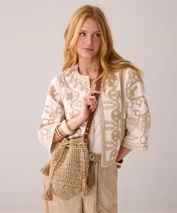 Summum raffia schoudertasje lurex