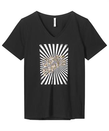 Summum shirt met print en V-hals