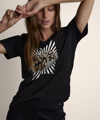 Summum shirt met print en V-hals