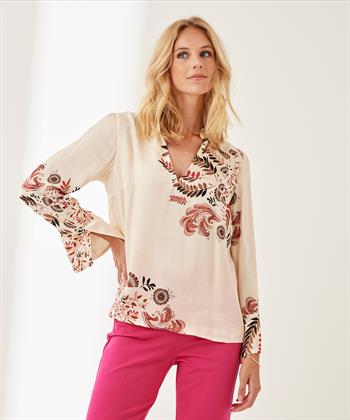 Summum silky blouse leaves
