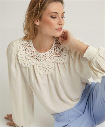 Summum silky blouse met kant