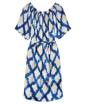 Summum silky off-shoulder jurk maxi ikat